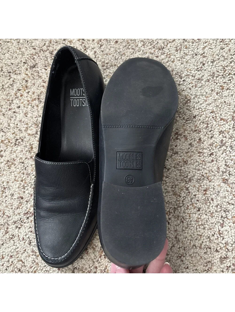 mootsies tootsies Loafer Shoes Black Leather  9.5